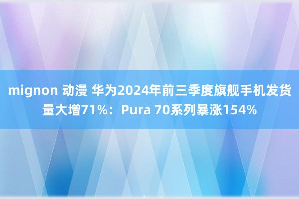 mignon 动漫 华为2024年前三季度旗舰手机发货量大增71%：Pura 70系列暴涨154%