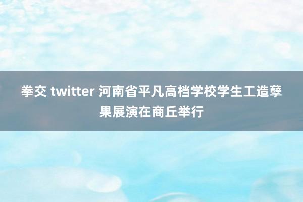拳交 twitter 河南省平凡高档学校学生工造孽果展演在商丘举行