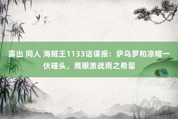 露出 同人 海贼王1133话谍报：萨乌罗和凉帽一伙碰头，鹰眼激战雨之希留
