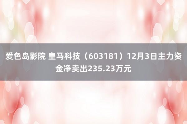 爱色岛影院 皇马科技（603181）12月3日主力资金净卖出235.23万元