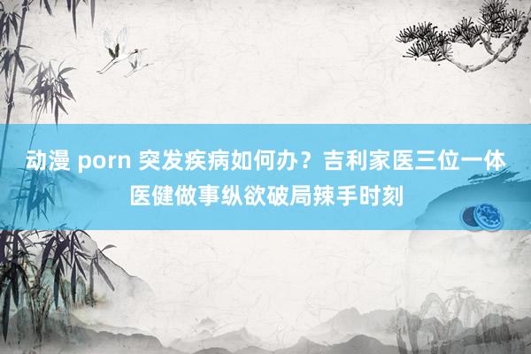 动漫 porn 突发疾病如何办？吉利家医三位一体医健做事纵欲破局辣手时刻