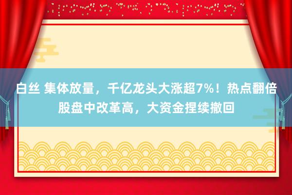 白丝 集体放量，千亿龙头大涨超7%！热点翻倍股盘中改革高，大资金捏续撤回