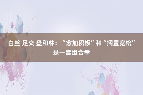 白丝 足交 盘和林：“愈加积极”和“搁置宽松”是一套组合拳