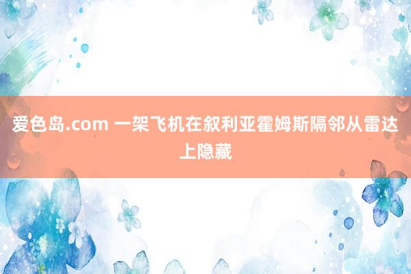 爱色岛.com 一架飞机在叙利亚霍姆斯隔邻从雷达上隐藏