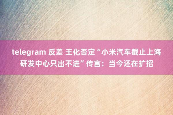 telegram 反差 王化否定“小米汽车截止上海研发中心只出不进”传言：当今还在扩招