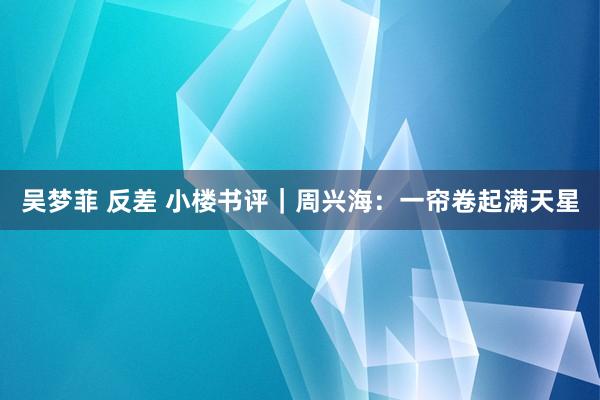 吴梦菲 反差 小楼书评｜周兴海：一帘卷起满天星