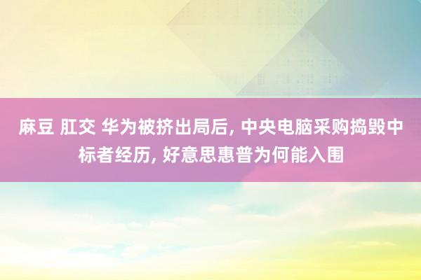 麻豆 肛交 华为被挤出局后， 中央电脑采购捣毁中标者经历， 好意思惠普为何能入围