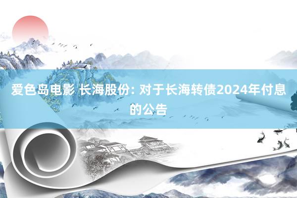 爱色岛电影 长海股份: 对于长海转债2024年付息的公告