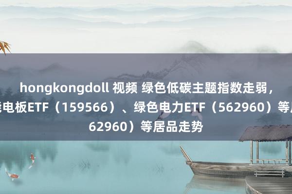 hongkongdoll 视频 绿色低碳主题指数走弱，温雅储能电板ETF（159566）、绿色电力ETF（562960）等居品走势