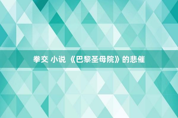 拳交 小说 《巴黎圣母院》的悲催