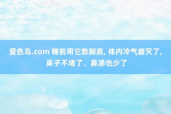 爱色岛.com 睡前用它敷脚底， 体内冷气磨灭了， 鼻子不堵了、鼻涕也少了