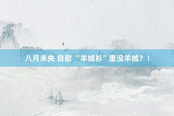 八月未央 自慰 “羊绒衫”里没羊绒？！