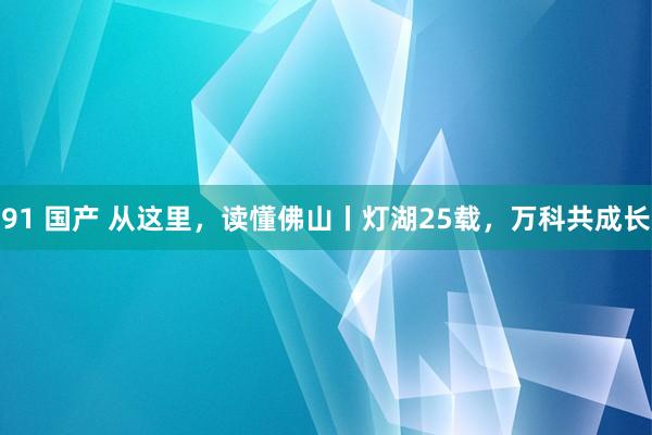 91 国产 从这里，读懂佛山丨灯湖25载，万科共成长