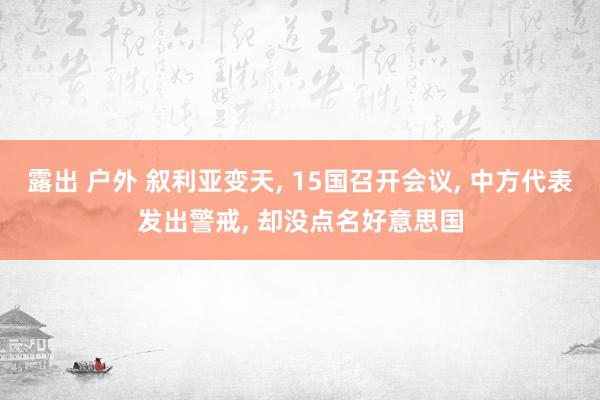 露出 户外 叙利亚变天， 15国召开会议， 中方代表发出警戒， 却没点名好意思国