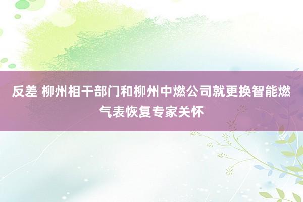 反差 柳州相干部门和柳州中燃公司就更换智能燃气表恢复专家关怀
