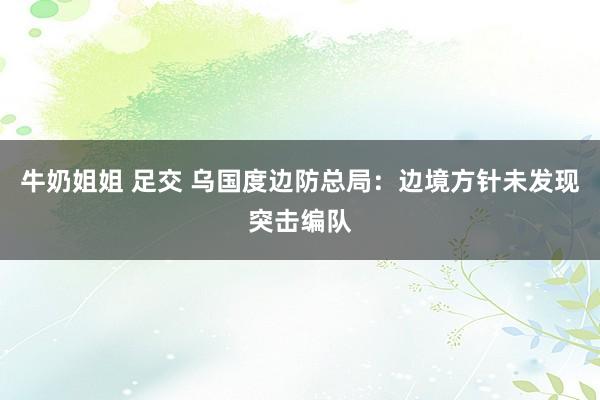 牛奶姐姐 足交 乌国度边防总局：边境方针未发现突击编队