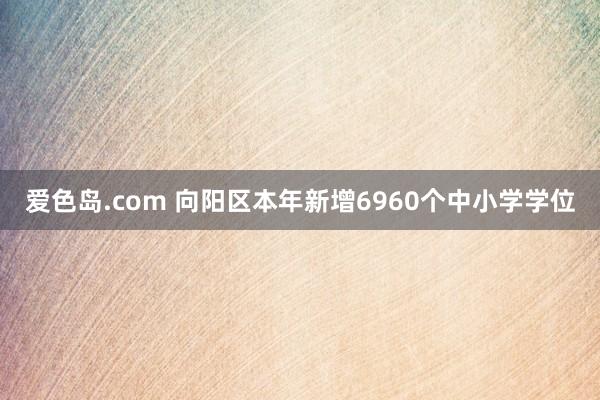 爱色岛.com 向阳区本年新增6960个中小学学位