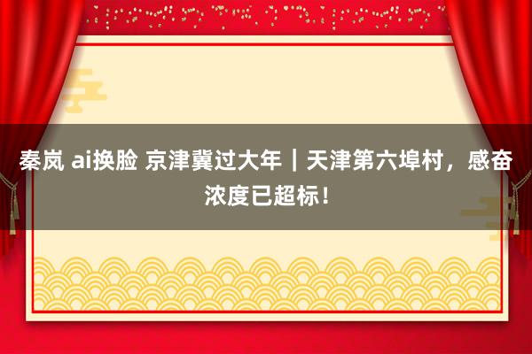 秦岚 ai换脸 京津冀过大年｜天津第六埠村，感奋浓度已超标！