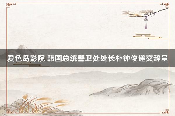 爱色岛影院 韩国总统警卫处处长朴钟俊递交辞呈