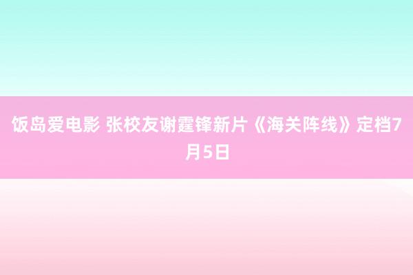 饭岛爱电影 张校友谢霆锋新片《海关阵线》定档7月5日
