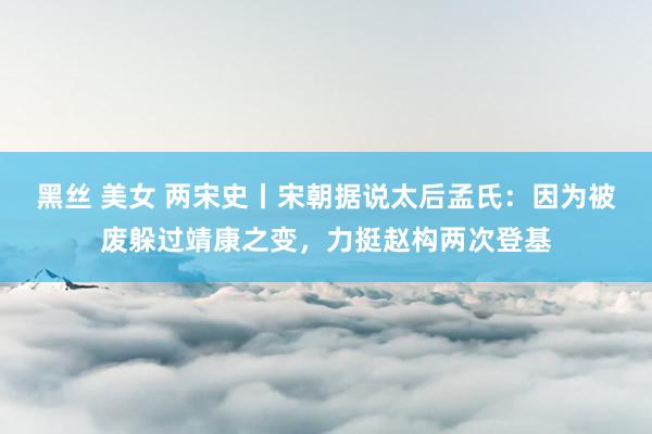 黑丝 美女 两宋史丨宋朝据说太后孟氏：因为被废躲过靖康之变，力挺赵构两次登基