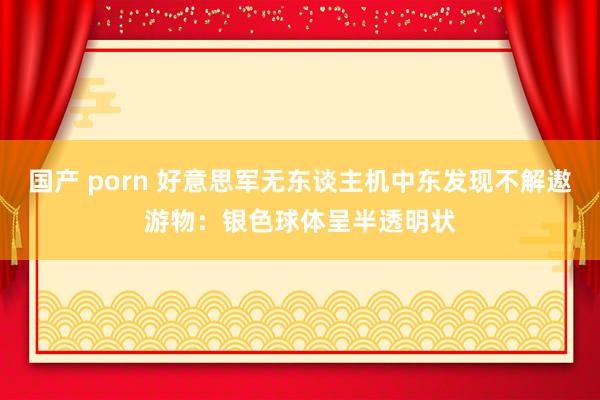 国产 porn 好意思军无东谈主机中东发现不解遨游物：银色球体呈半透明状