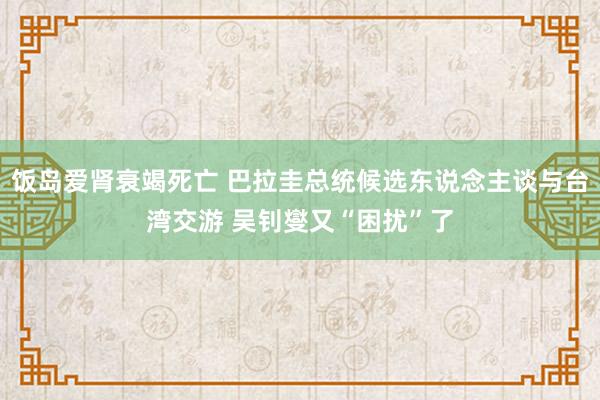 饭岛爱肾衰竭死亡 巴拉圭总统候选东说念主谈与台湾交游 吴钊燮又“困扰”了