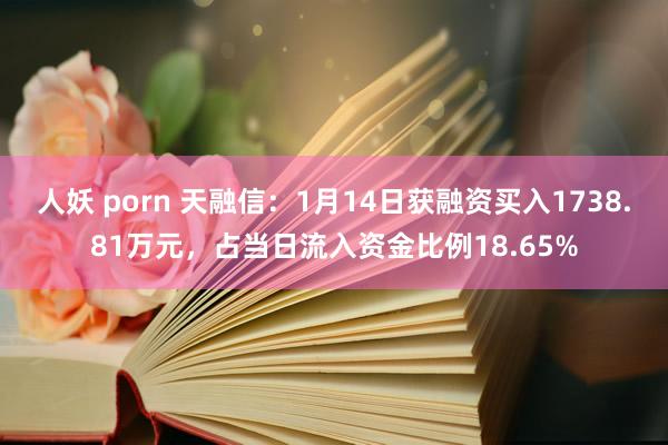 人妖 porn 天融信：1月14日获融资买入1738.81万元，占当日流入资金比例18.65%