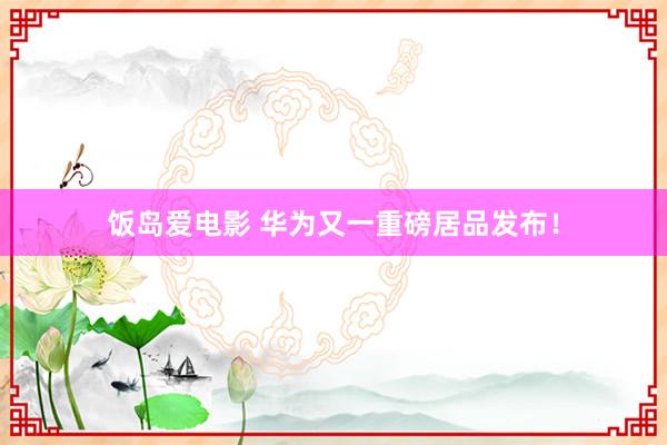 饭岛爱电影 华为又一重磅居品发布！