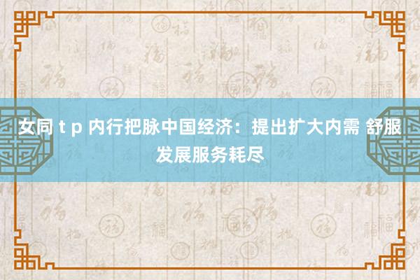 女同 t p 内行把脉中国经济：提出扩大内需 舒服发展服务耗尽